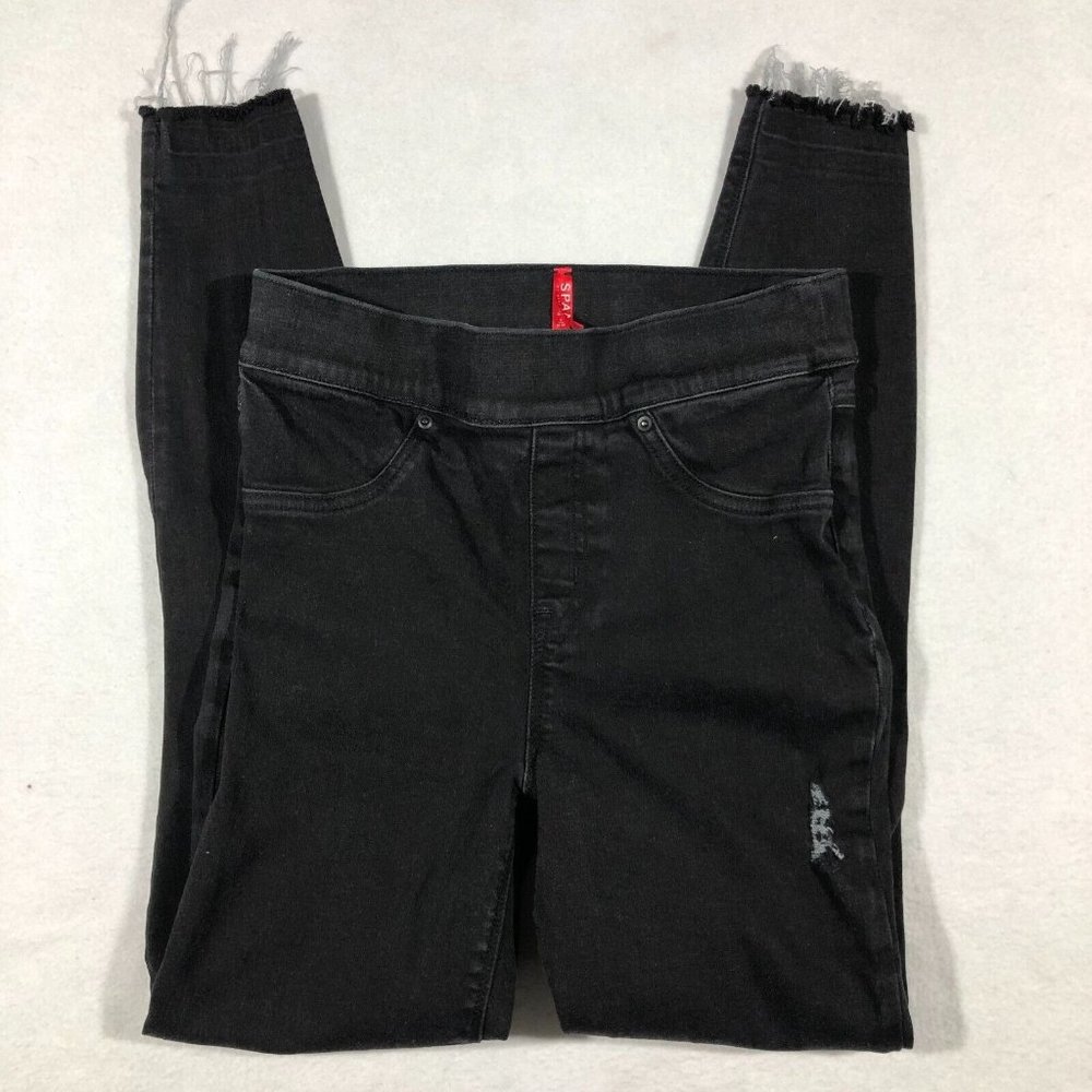 SPANX Womens Small Vintage Distressed Ankle Skinny Jeans Vintage Black $128